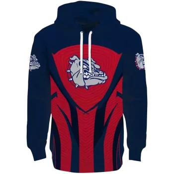 gonzaga bulldogs concentric lines blue black hoodie best selling
