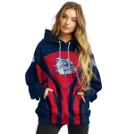 gonzaga bulldogs concentric lines blue black hoodie best selling