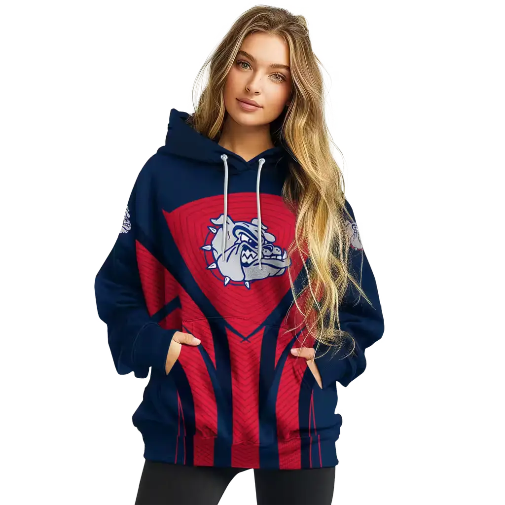 gonzaga bulldogs concentric lines blue black hoodie high quality gonzaga bulldogs concentric lines blue black hoodie high quality