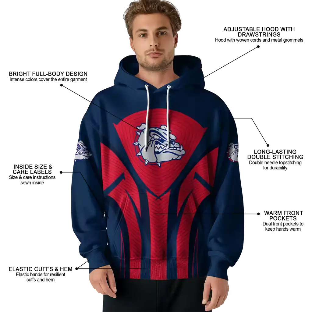 gonzaga bulldogs concentric lines blue black hoodie latest model gonzaga bulldogs concentric lines blue black hoodie latest model