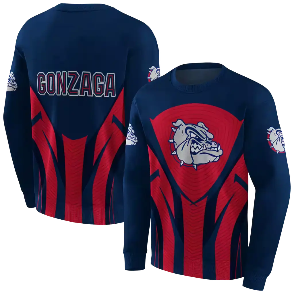 gonzaga bulldogs concentric lines blue black hoodie premium grade gonzaga bulldogs concentric lines blue black hoodie premium grade