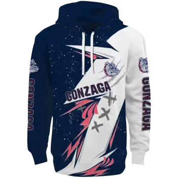gonzaga bulldogs dynamic slash blue white hoodie best selling