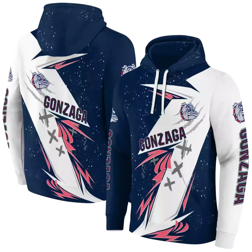 gonzaga bulldogs dynamic slash blue white hoodie fashion forward gonzaga bulldogs dynamic slash blue white hoodie fashion forward