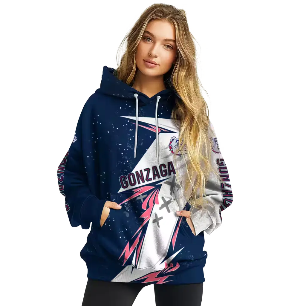 gonzaga bulldogs dynamic slash blue white hoodie high quality gonzaga bulldogs dynamic slash blue white hoodie high quality