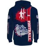 gonzaga bulldogs football heartbeat blue hoodie best selling
