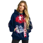 gonzaga bulldogs football heartbeat blue hoodie best selling