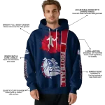 gonzaga bulldogs football heartbeat blue hoodie best selling