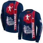 gonzaga bulldogs football heartbeat blue hoodie best selling