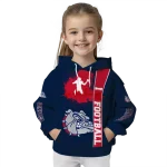 gonzaga bulldogs football heartbeat blue hoodie best selling