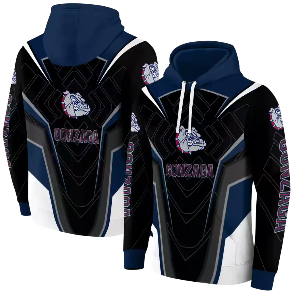 gonzaga bulldogs futuristic pattern blue black hoodie fashion forward gonzaga bulldogs futuristic pattern blue black hoodie fashion forward