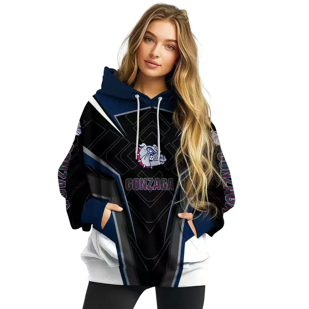 gonzaga bulldogs futuristic pattern blue black hoodie high quality gonzaga bulldogs futuristic pattern blue black hoodie high quality