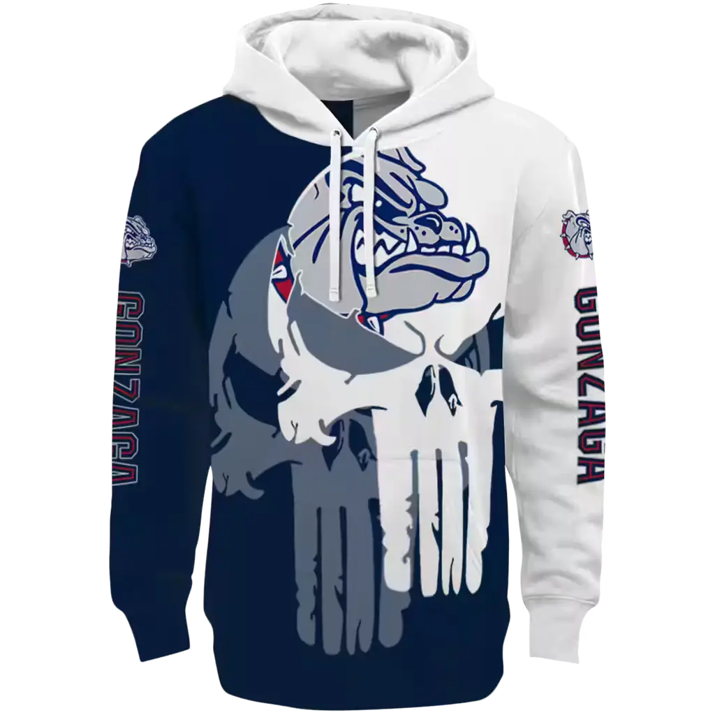 gonzaga bulldogs graphic punisher blue white hoodie best selling gonzaga bulldogs graphic punisher blue white hoodie best selling