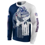 gonzaga bulldogs graphic punisher blue white hoodie best selling