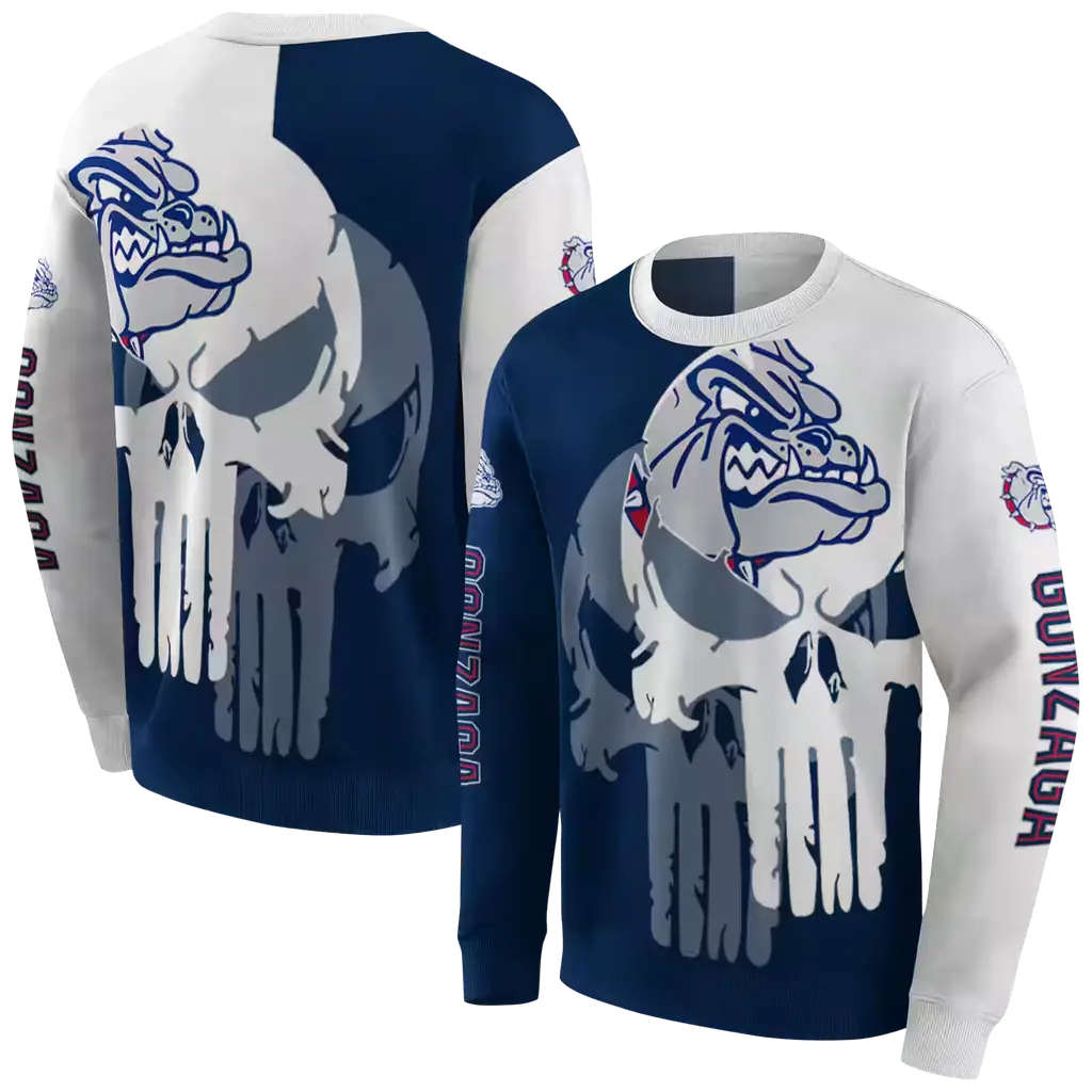 gonzaga bulldogs graphic punisher blue white hoodie premium grade gonzaga bulldogs graphic punisher blue white hoodie premium grade