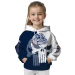 gonzaga bulldogs graphic punisher blue white hoodie best selling