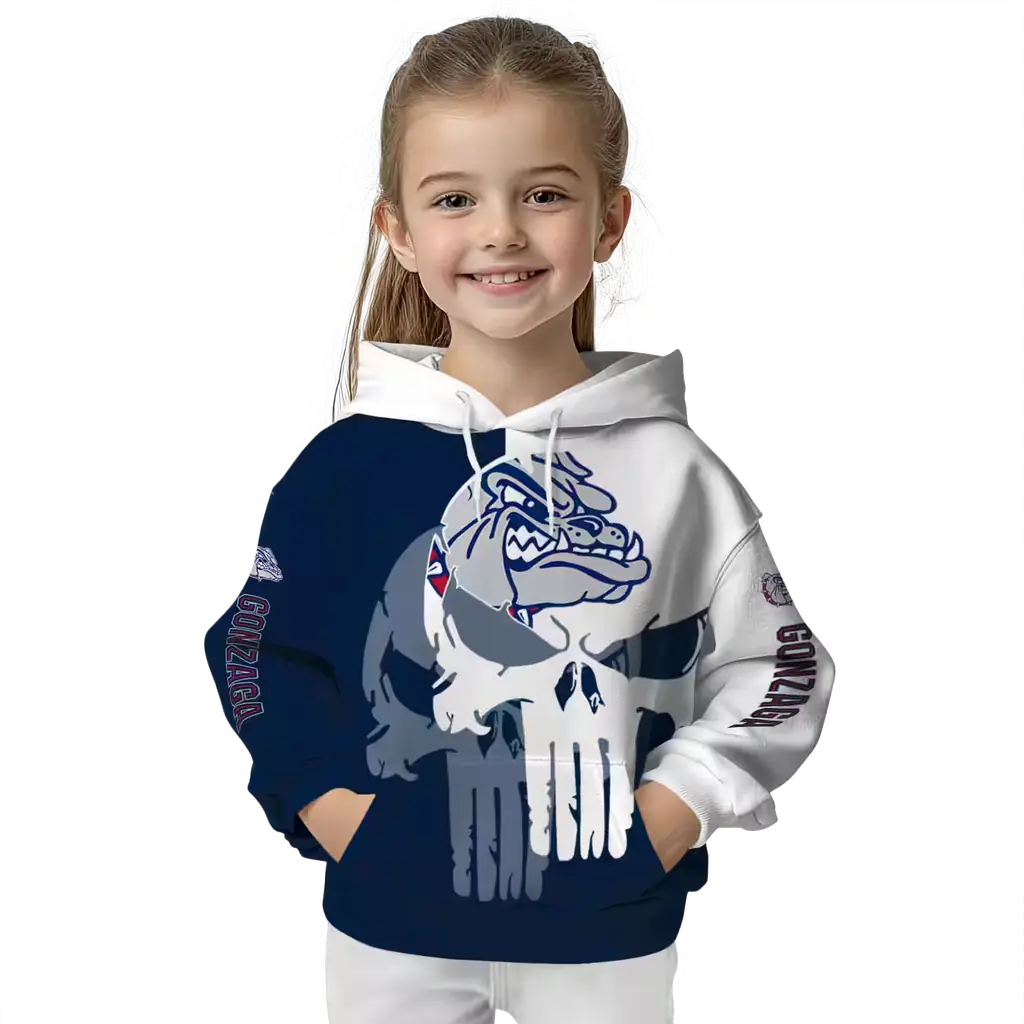 gonzaga bulldogs graphic punisher blue white hoodie top rated gonzaga bulldogs graphic punisher blue white hoodie top rated