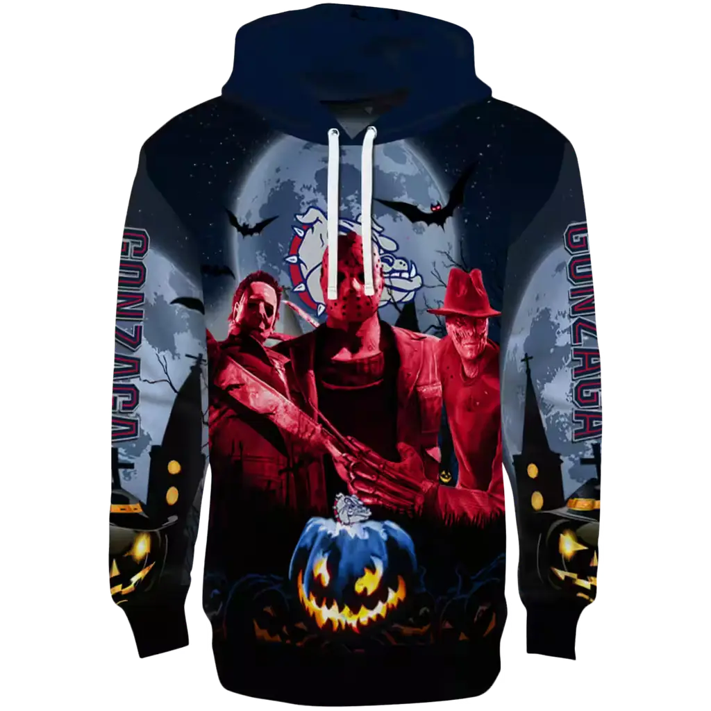 gonzaga bulldogs halloween vibes blue black hoodie best selling gonzaga bulldogs halloween vibes blue black hoodie best selling