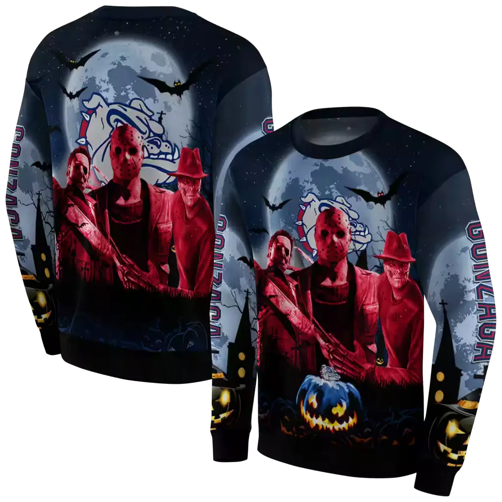 gonzaga bulldogs halloween vibes blue black hoodie premium grade gonzaga bulldogs halloween vibes blue black hoodie premium grade