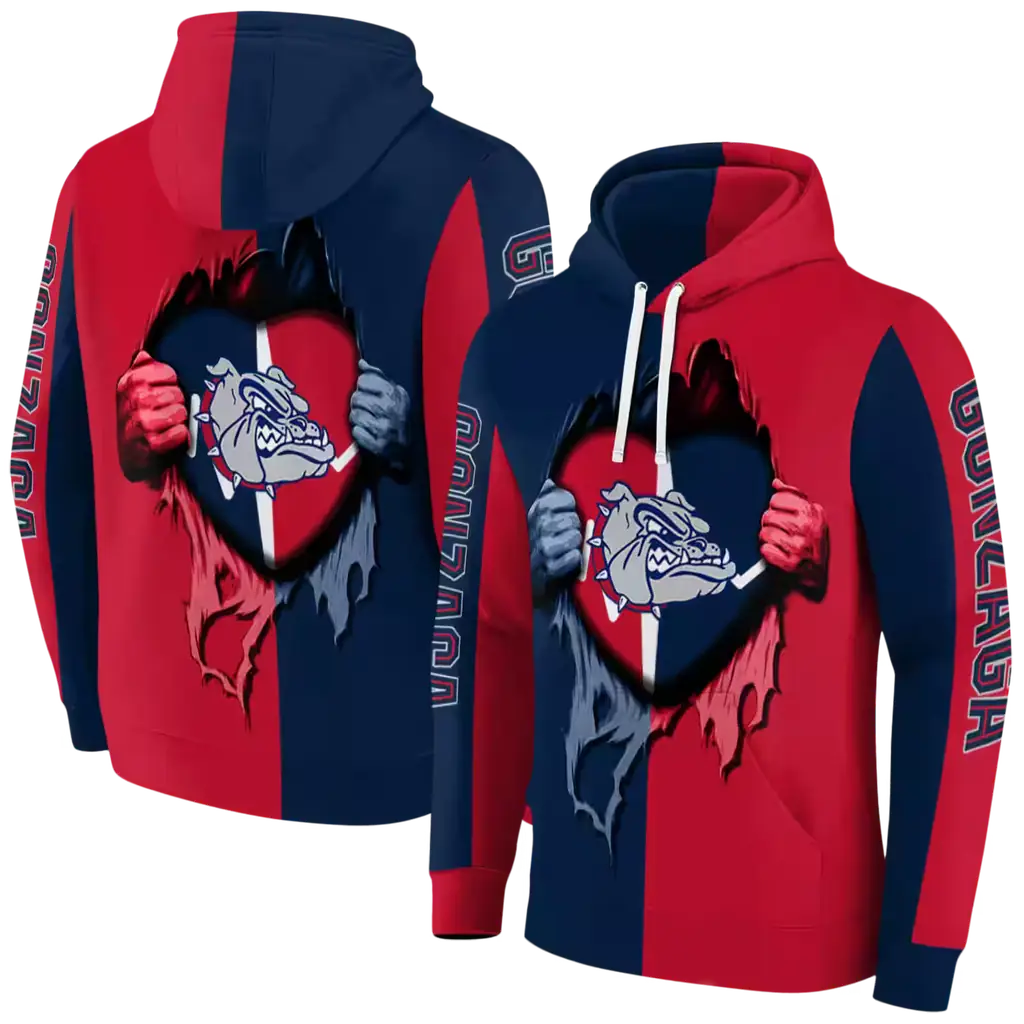 gonzaga bulldogs heartbeat graphic blue hoodie fashion forward gonzaga bulldogs heartbeat graphic blue hoodie fashion forward