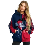 gonzaga bulldogs heartbeat graphic blue hoodie best selling