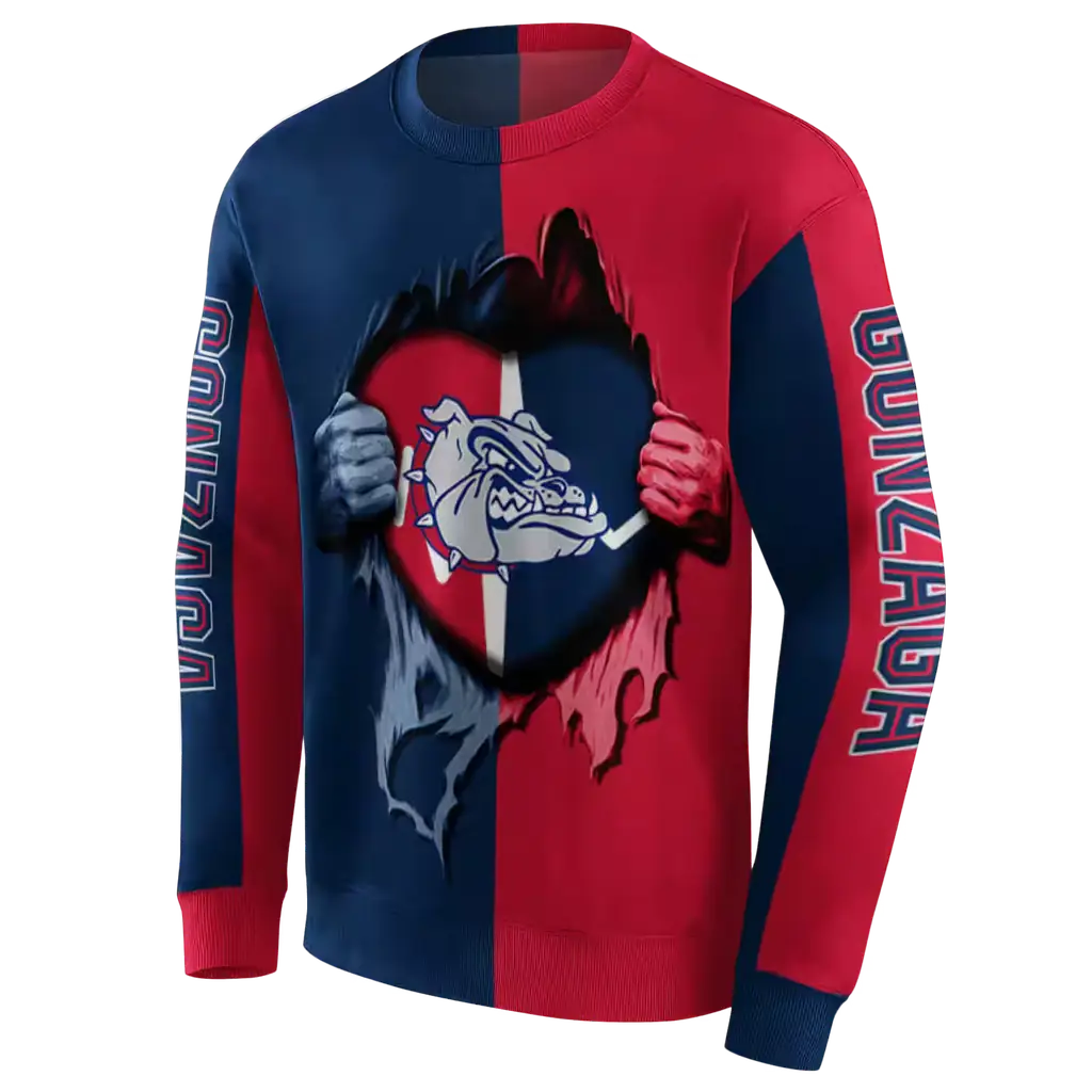 gonzaga bulldogs heartbeat graphic blue hoodie new arrival gonzaga bulldogs heartbeat graphic blue hoodie new arrival