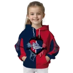gonzaga bulldogs heartbeat graphic blue hoodie best selling