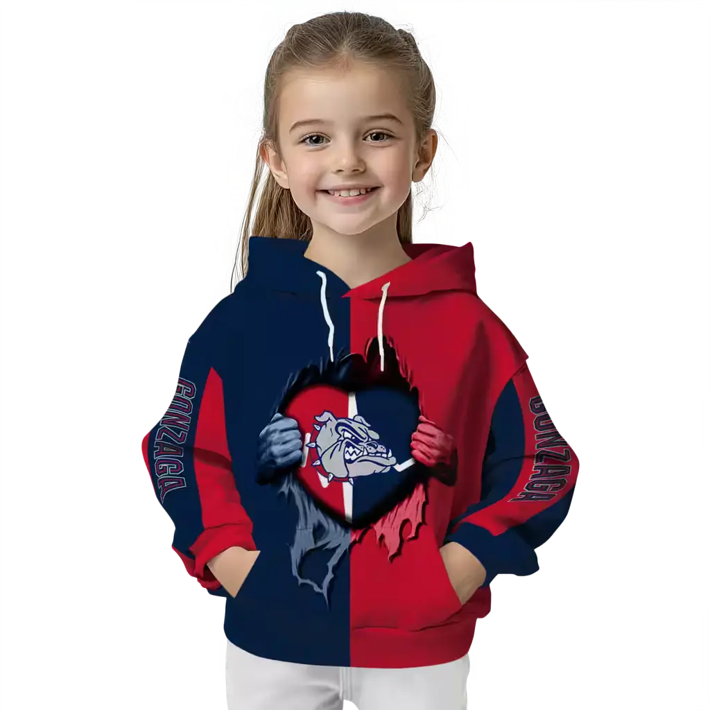 gonzaga bulldogs heartbeat graphic blue hoodie top rated gonzaga bulldogs heartbeat graphic blue hoodie top rated