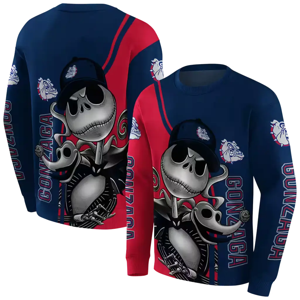 gonzaga bulldogs jack skellington blue hoodie premium grade gonzaga bulldogs jack skellington blue hoodie premium grade