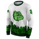 gonzaga bulldogs lucky motif white green hoodie best selling