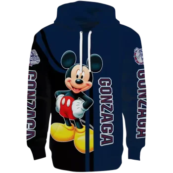 gonzaga bulldogs mickey mouse blue black hoodie best selling