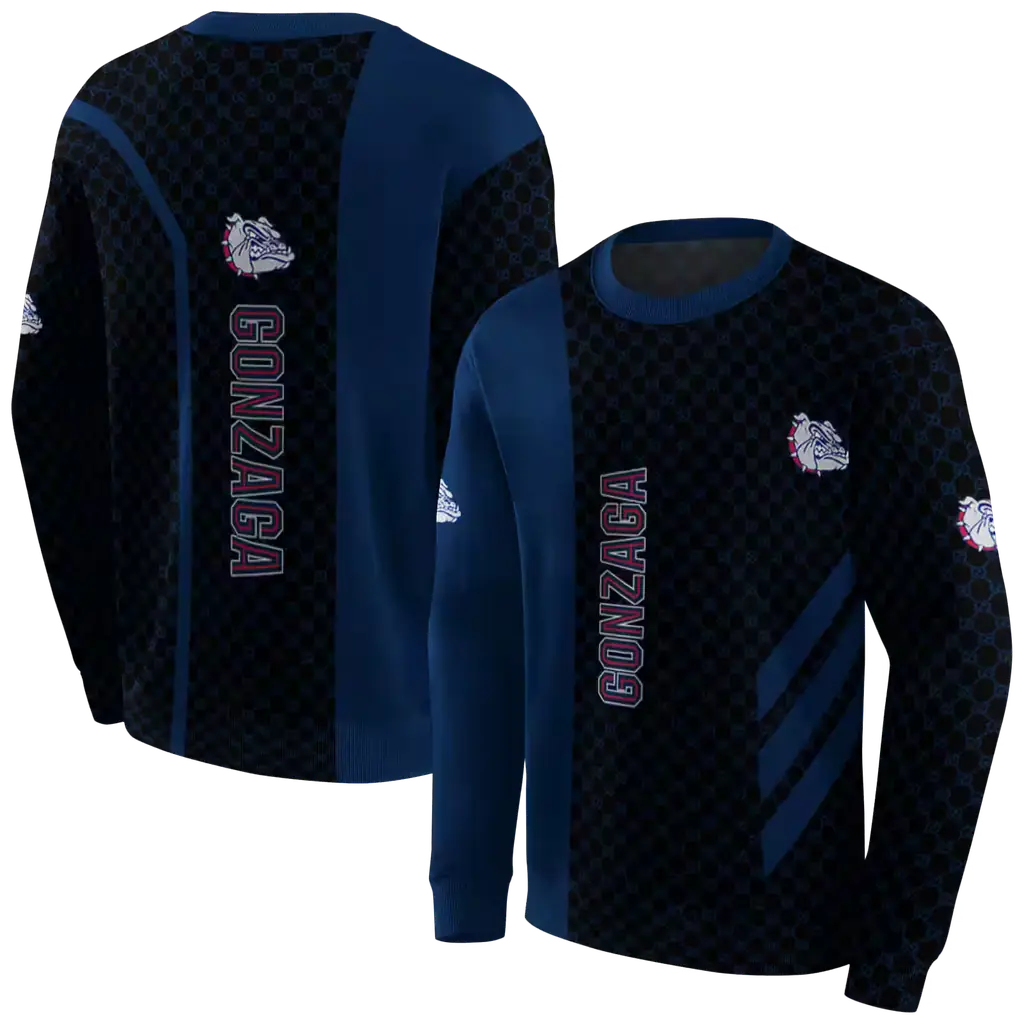 gonzaga bulldogs monogram pattern blue hoodie premium grade gonzaga bulldogs monogram pattern blue hoodie premium grade