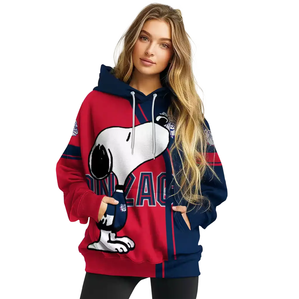 gonzaga bulldogs playful snoopy blue hoodie high quality gonzaga bulldogs playful snoopy blue hoodie high quality