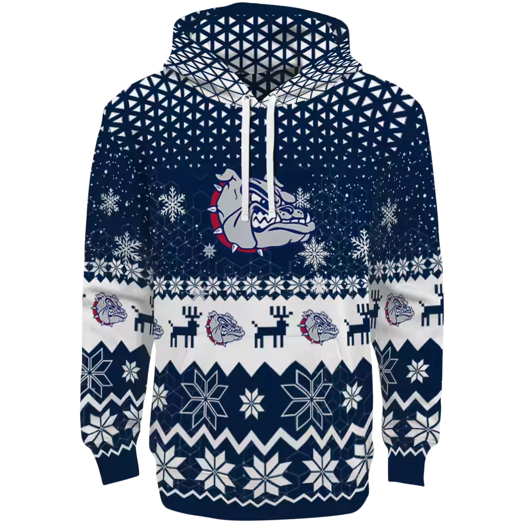 gonzaga bulldogs reindeer motif blue hoodie best selling gonzaga bulldogs reindeer motif blue hoodie best selling