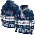 gonzaga bulldogs reindeer motif blue hoodie best selling