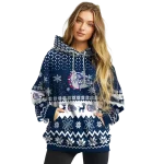 gonzaga bulldogs reindeer motif blue hoodie best selling