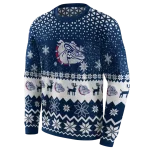 gonzaga bulldogs reindeer motif blue hoodie best selling