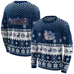 gonzaga bulldogs reindeer motif blue hoodie best selling
