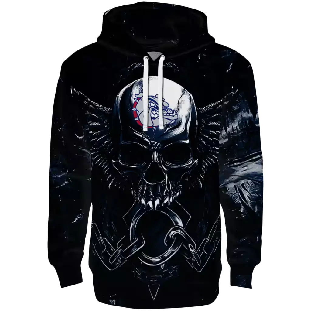 gonzaga bulldogs skull artwork blue black hoodie best selling gonzaga bulldogs skull artwork blue black hoodie best selling