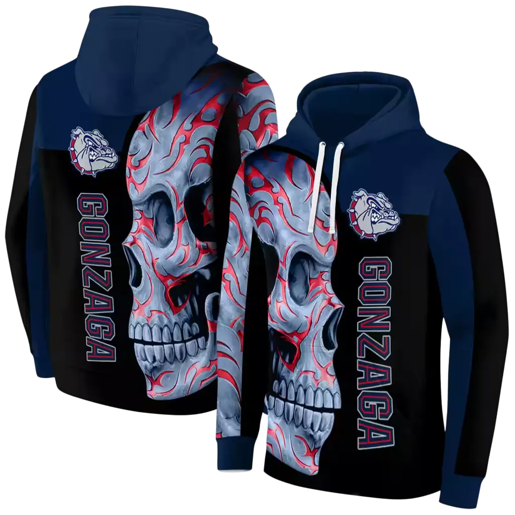 gonzaga bulldogs skull motif blue black hoodie fashion forward gonzaga bulldogs skull motif blue black hoodie fashion forward