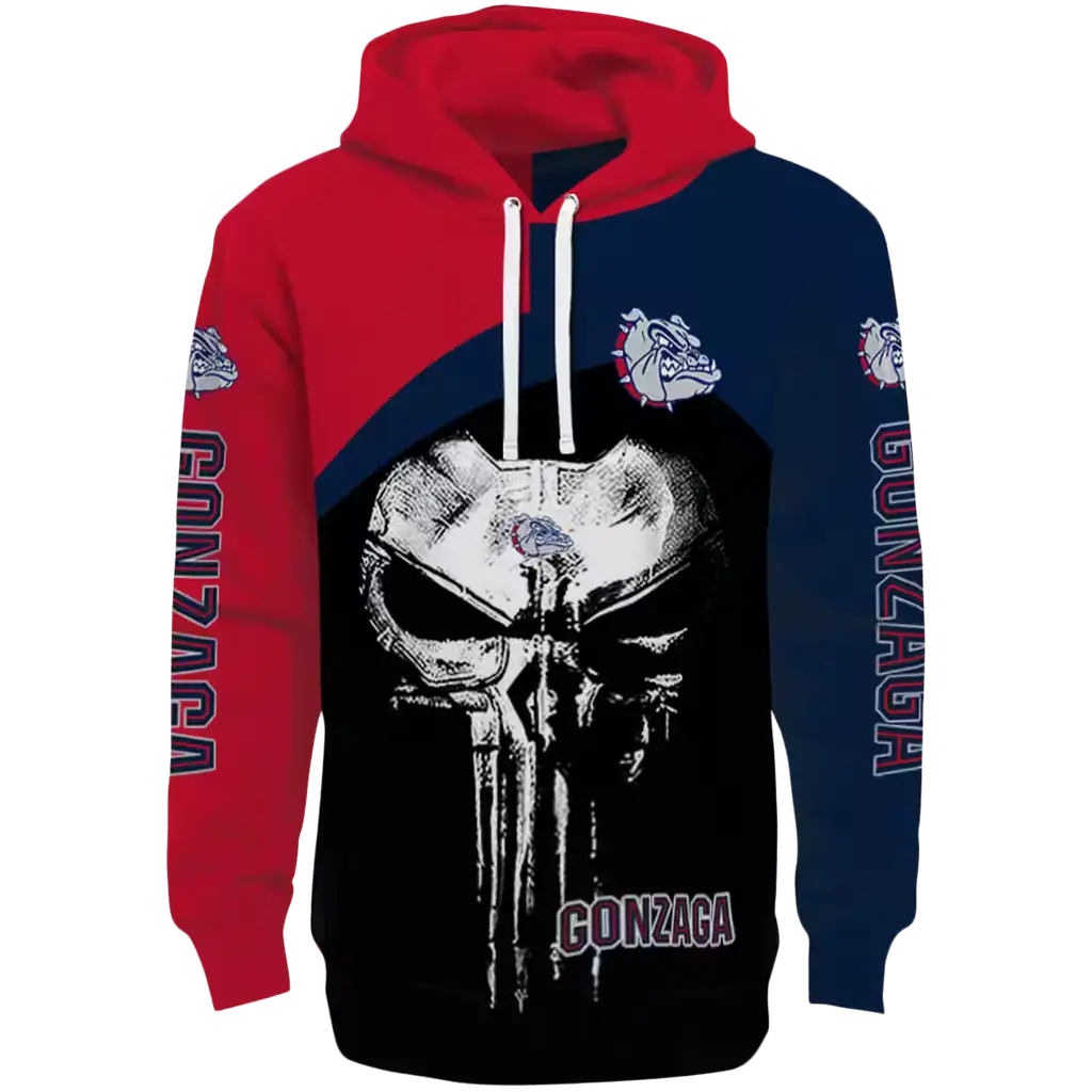 gonzaga bulldogs skull punisher red black hoodie best selling gonzaga bulldogs skull punisher red black hoodie best selling