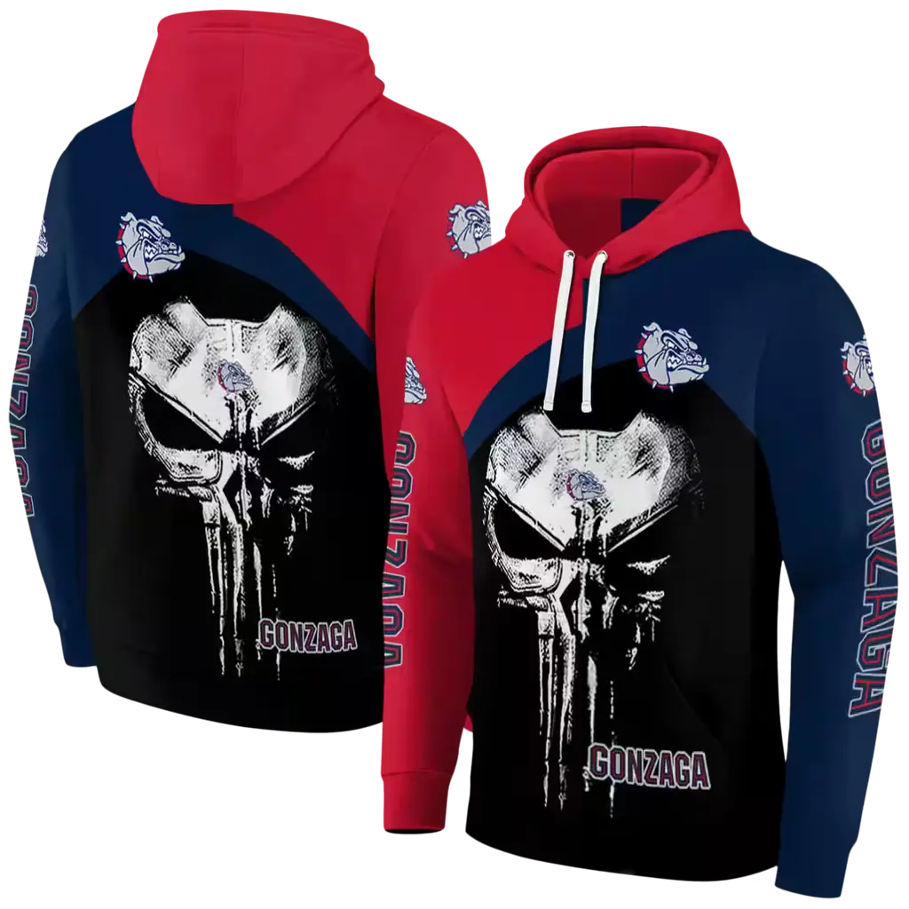 gonzaga bulldogs skull punisher red black hoodie fashion forward gonzaga bulldogs skull punisher red black hoodie fashion forward
