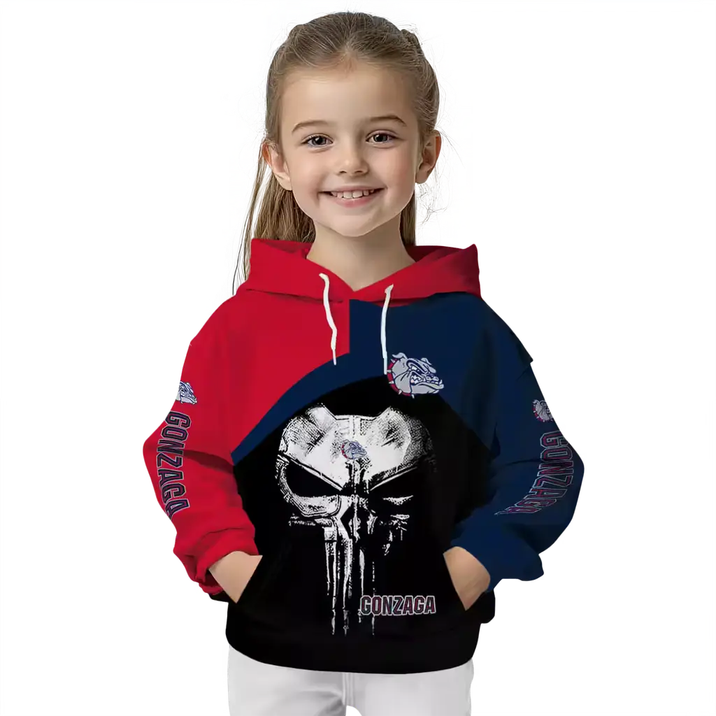 gonzaga bulldogs skull punisher red black hoodie top rated gonzaga bulldogs skull punisher red black hoodie top rated