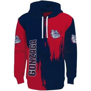 gonzaga bulldogs splatter effect blue hoodie best selling
