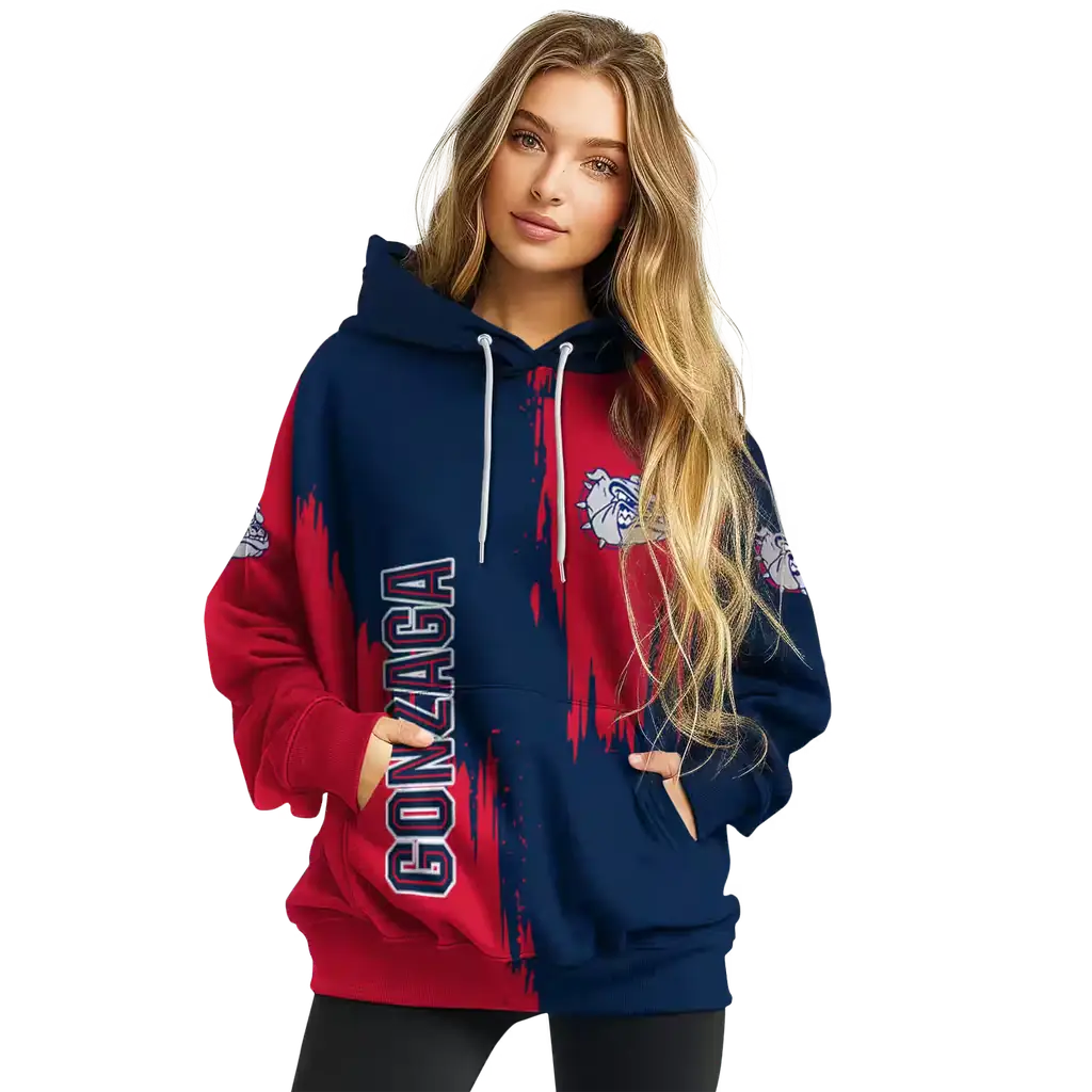 gonzaga bulldogs splatter effect blue hoodie high quality gonzaga bulldogs splatter effect blue hoodie high quality