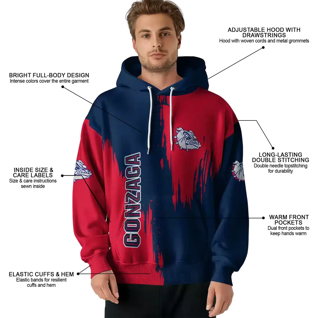 gonzaga bulldogs splatter effect blue hoodie latest model gonzaga bulldogs splatter effect blue hoodie latest model