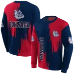 gonzaga bulldogs splatter effect blue hoodie best selling
