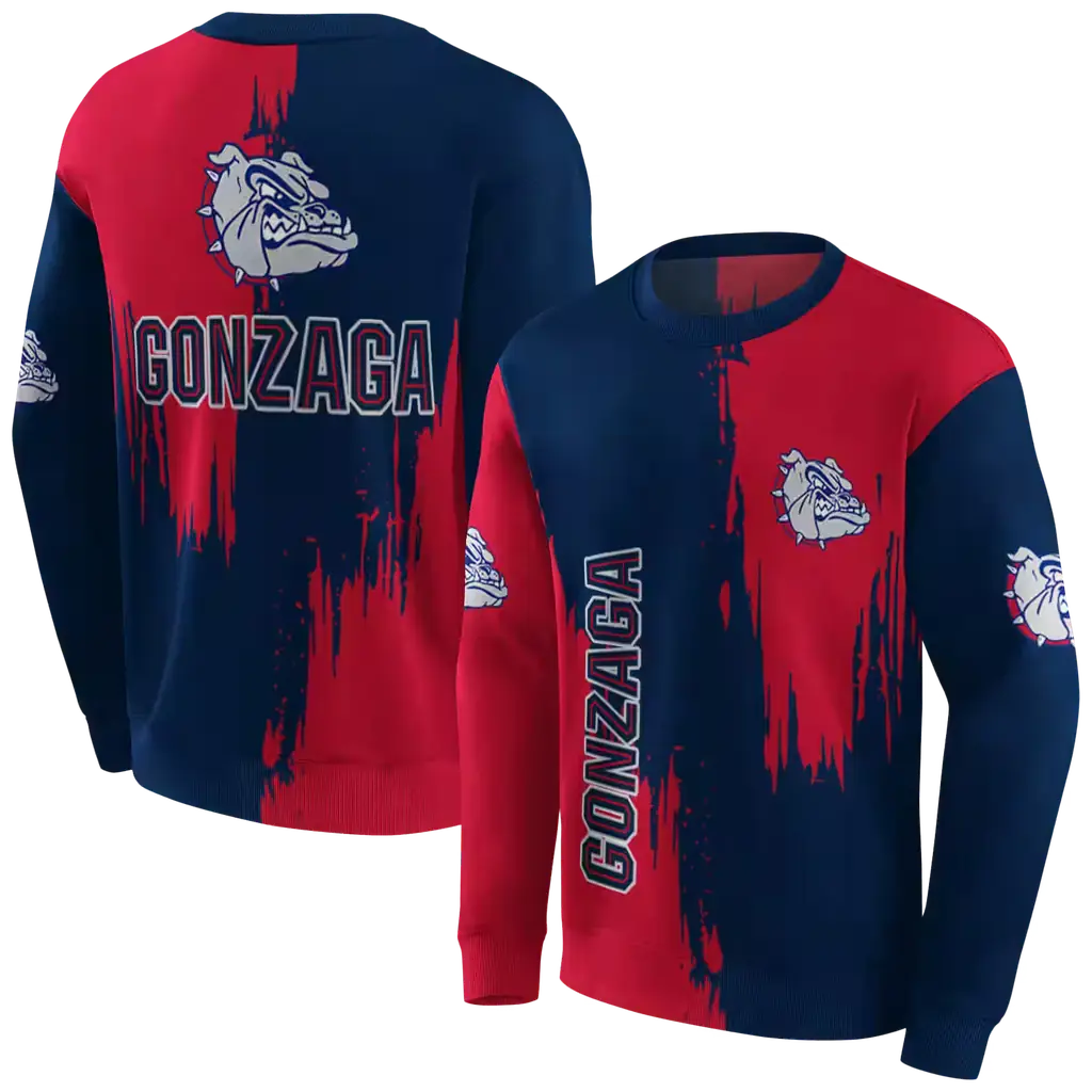 gonzaga bulldogs splatter effect blue hoodie premium grade gonzaga bulldogs splatter effect blue hoodie premium grade