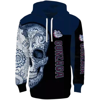 gonzaga bulldogs sugar skull blue black hoodie best selling
