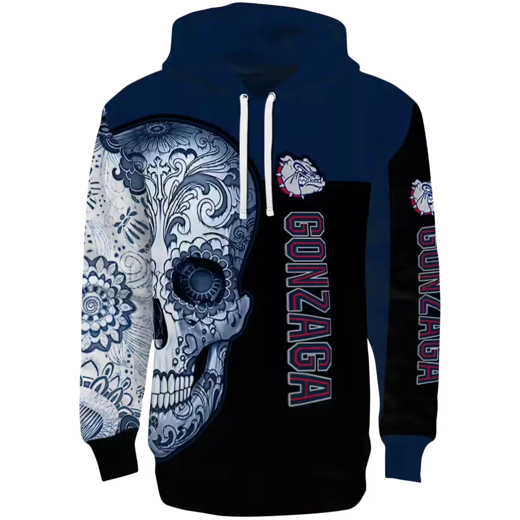 gonzaga bulldogs sugar skull blue black hoodie best selling gonzaga bulldogs sugar skull blue black hoodie best selling