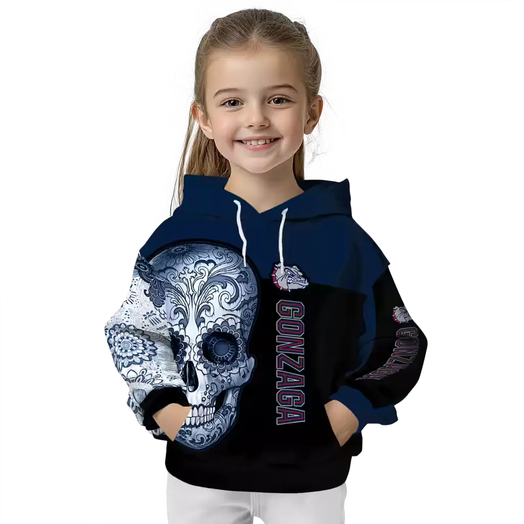 gonzaga bulldogs sugar skull blue black hoodie top rated gonzaga bulldogs sugar skull blue black hoodie top rated